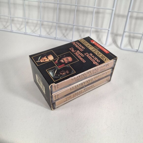 Vintage The Great Tenors Pavarotti Domingo Del Monaco 3 Cassette Tape Set Madacy - Picture 9 of 15